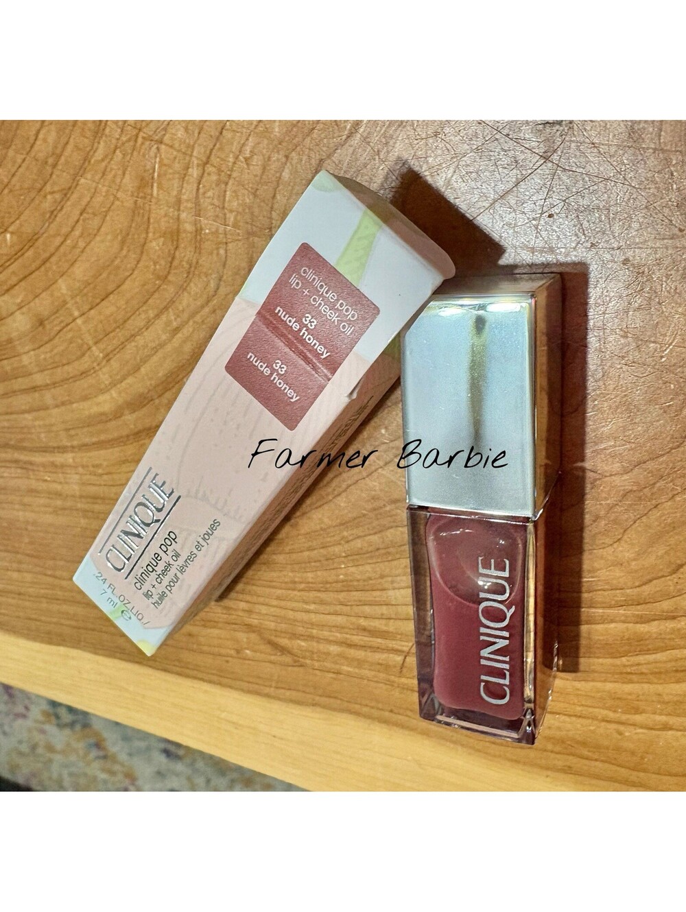 Clinique Pop Lip & Cheek Oil ~ #33 Nude Honey ~ Full size ~ NIB